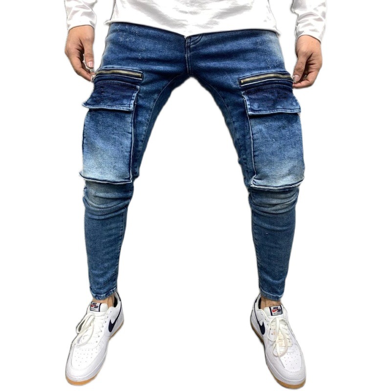 2021 New Fashion Man's Jeans Design Multi - Pocket Street Hip-Hop Factory Custom Je (1)