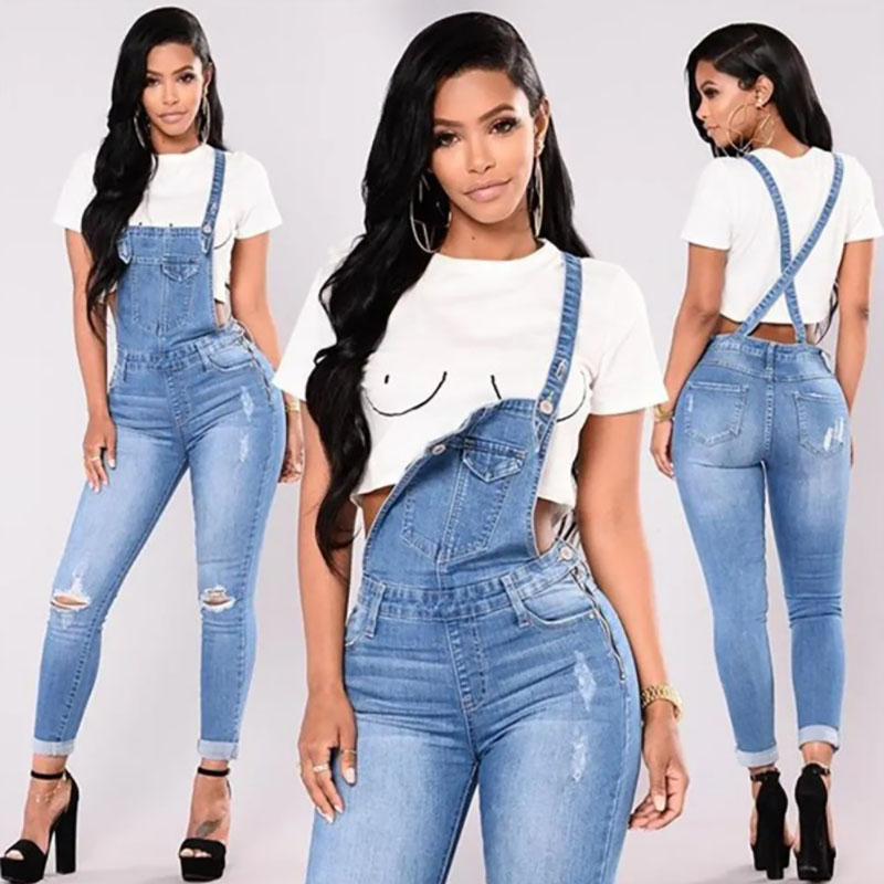 Best-Selling Casual Overalls Women′s Jeans Overalls (6)