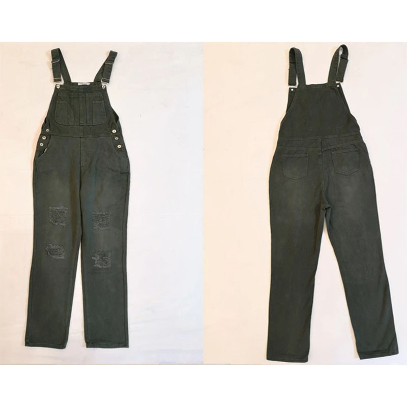 Denim Overalls Washed Simple Plus Size Ladies Jeans Suspenders (4)